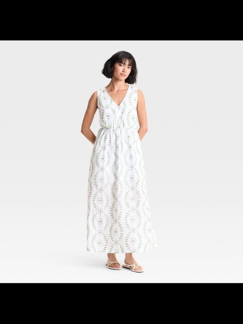 Women's Maxi Open Back Sundress - A New Day Large